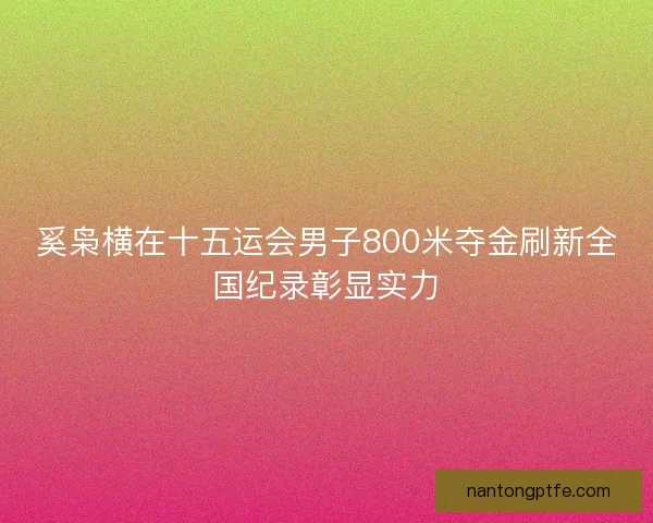 奚枭横在十五运会男子800米夺金刷新全国纪录彰显实力 奚枭横在十五运会男子800米夺金刷新全国纪录彰显实力
